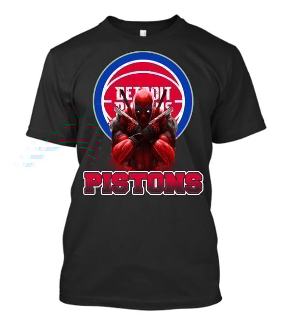 Detroit Pistons Deadpool Mashup Fan Merchandise T-Shirt