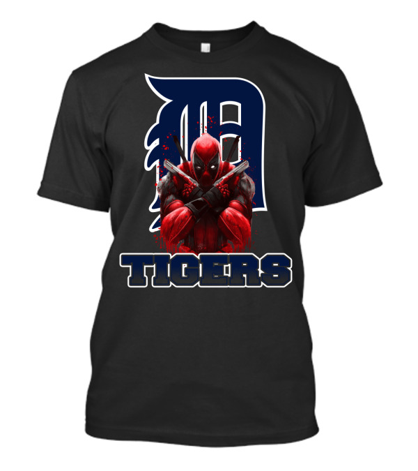 Detroit Tigers Deadpool Crossover With Iconic 'D' Logo And Character T-Shirt