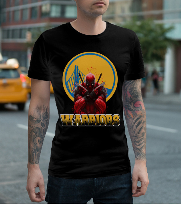 Warriors Deadpool Fans Crossover With Golden State T-Shirt