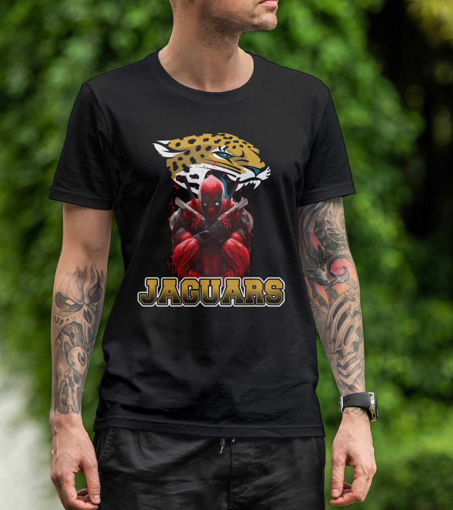 Jacksonville Jaguars NFL Team And Deadpool Crossover T-Shirt