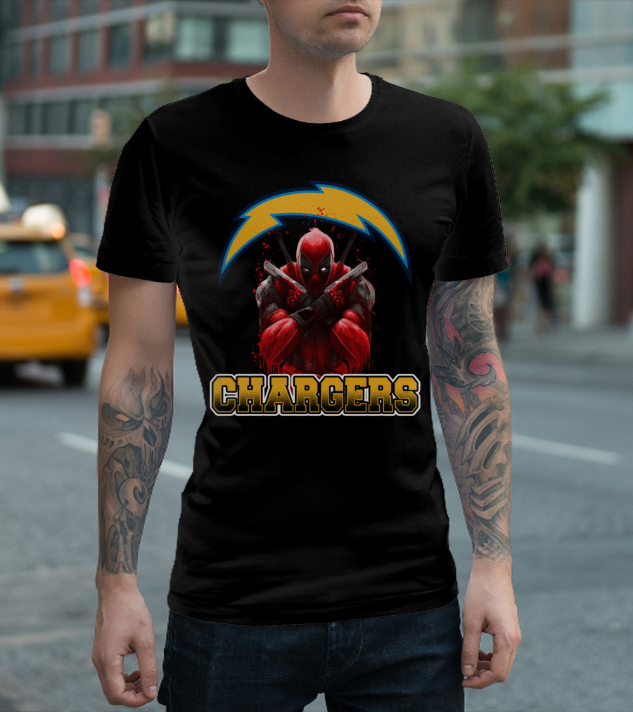 Los Angeles Chargers Deadpool Crossover Fandom T-Shirt