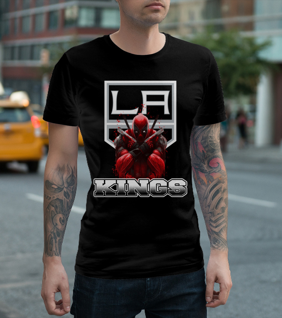 Deadpool LA Kings Collaboration Fan Crossover T-Shirt