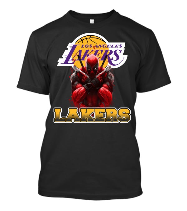 Deadpool In Los Angeles Lakers Colors With Logo Elements T-Shirt