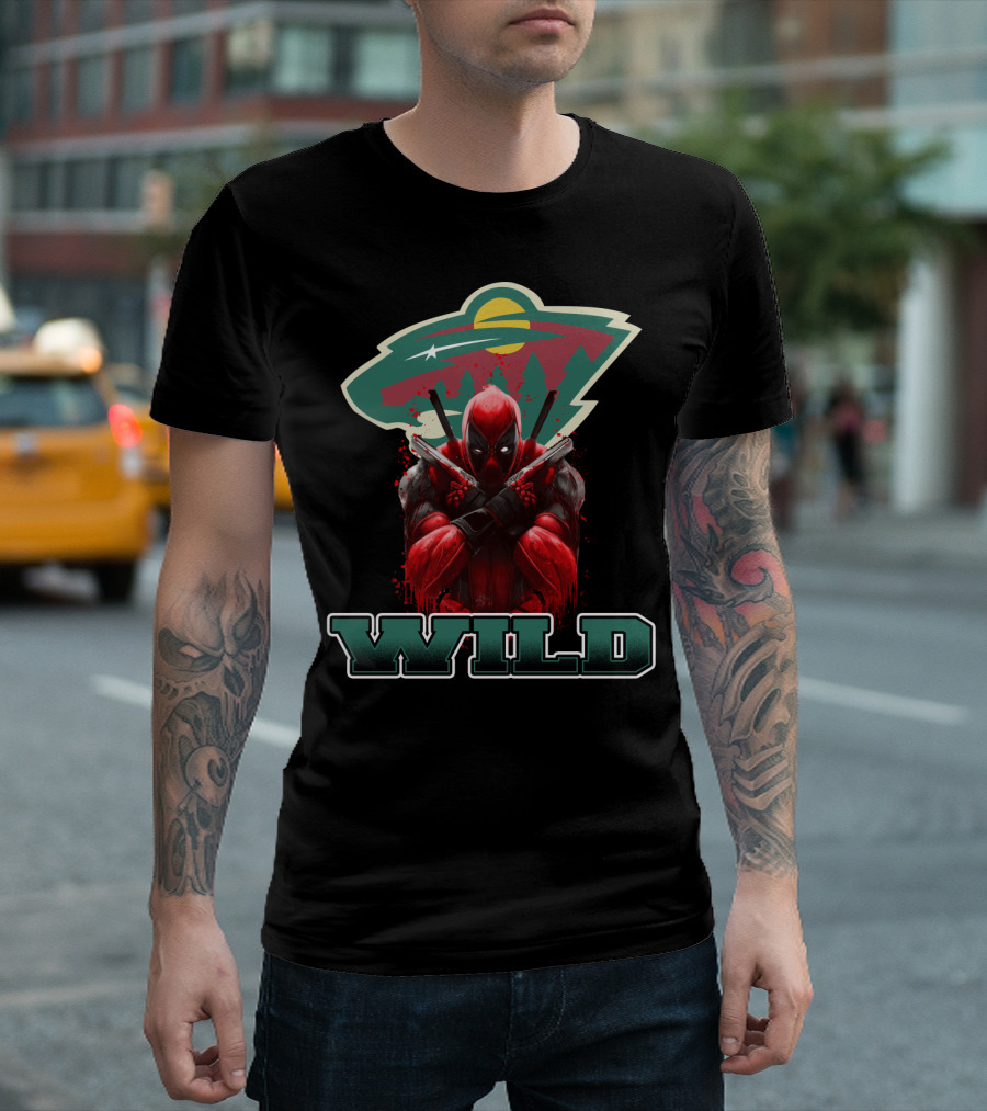 Minnesota Wild NHL and Deadpool Crossover Fans T-Shirt
