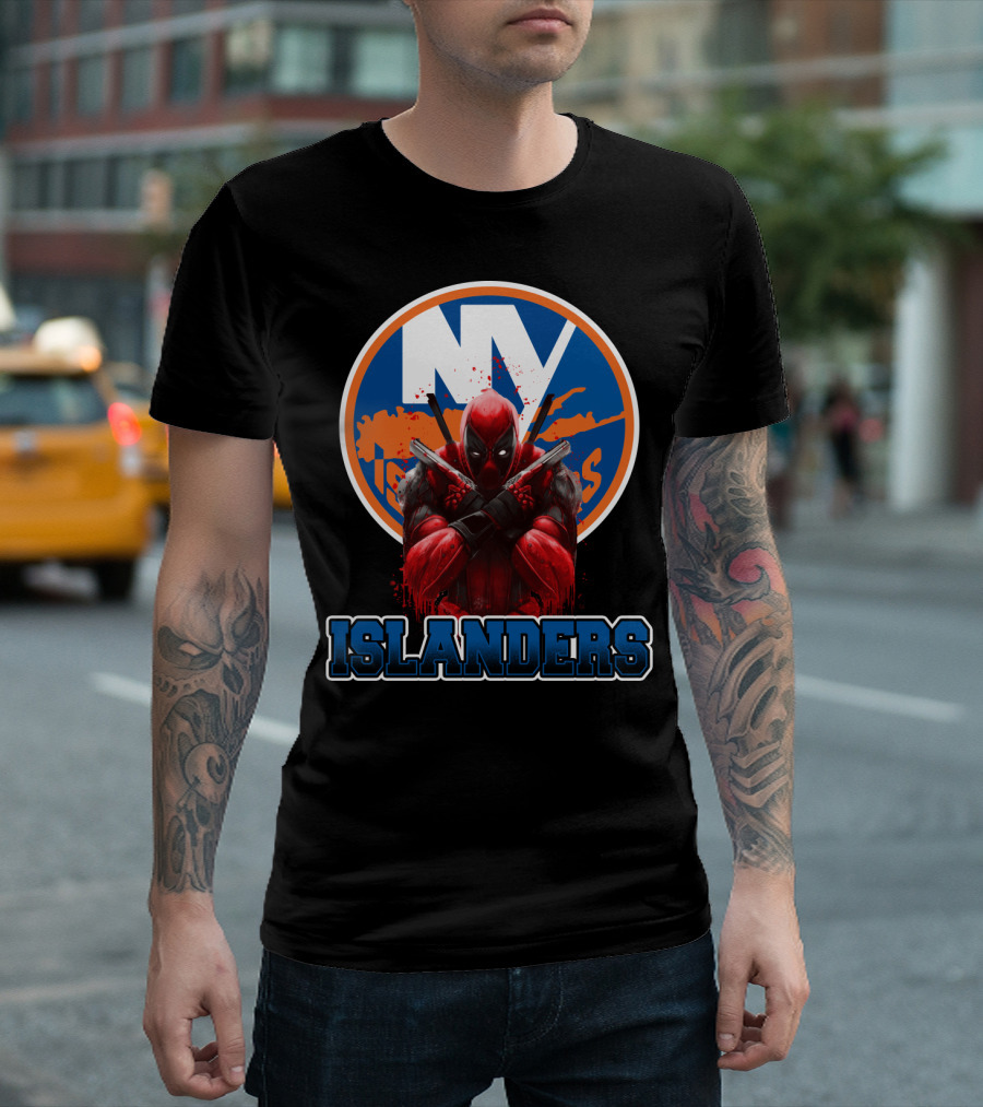 New York Islanders Deadpool Crossover Fans T-Shirt