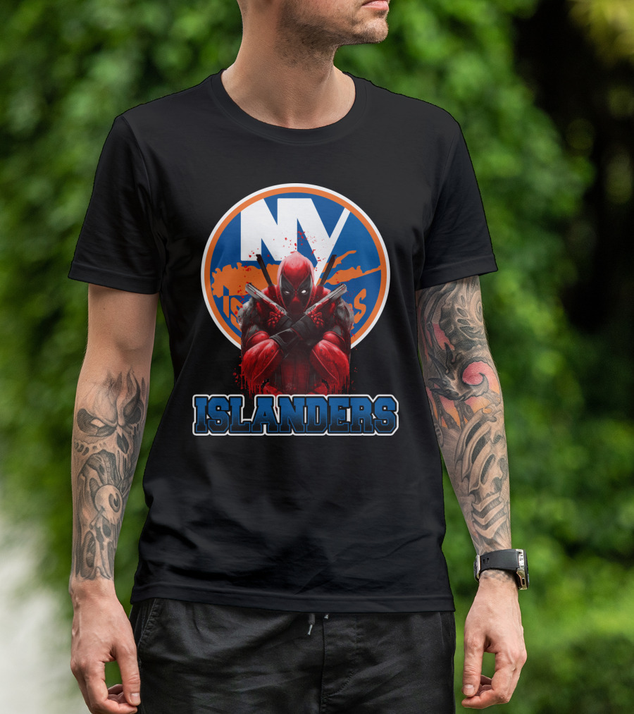 New York Islanders Deadpool Crossover Fans T-Shirt
