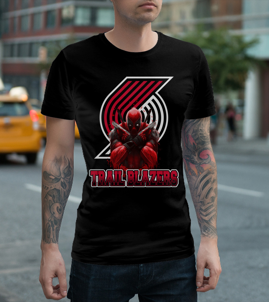 Trail Blazers Deadpool Crossover Fans Love T-Shirt