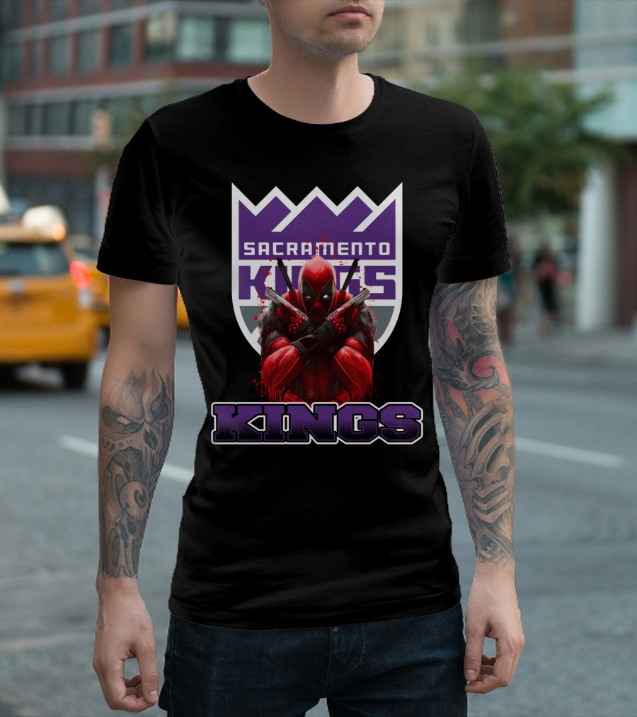 Sacramento Kings Deadpool Crossover Fan Logo T-Shirt