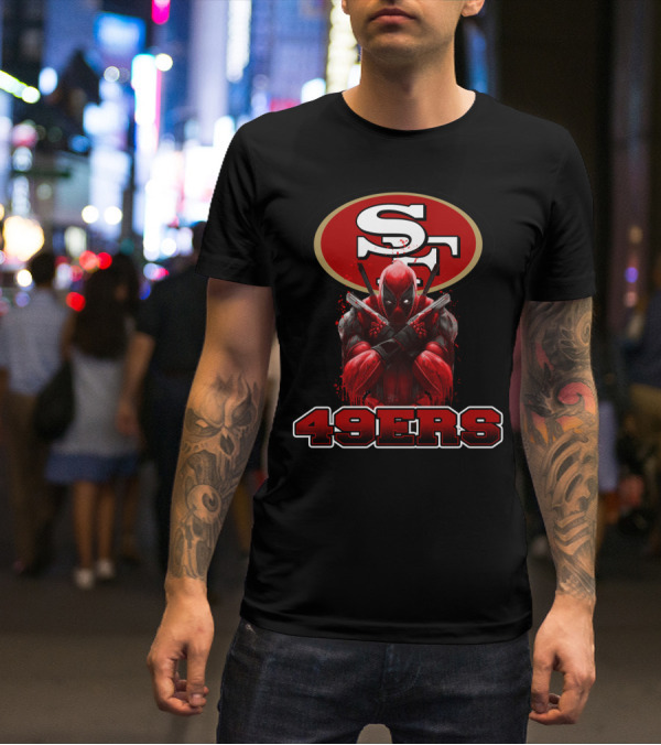 San Francisco 49ers NFL Logo And Deadpool Character Collaboration For Fans T-Shirt