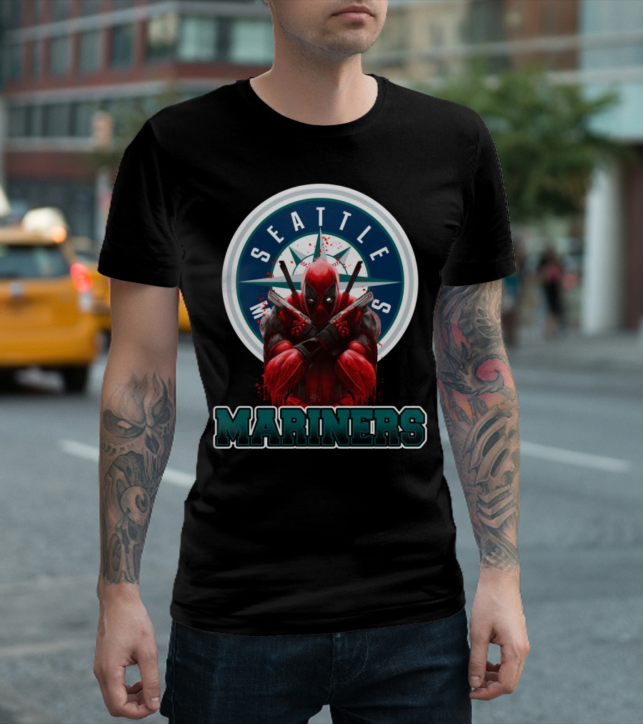 Seattle Mariners Deadpool Mashup Mariners Fan Gear T-Shirt