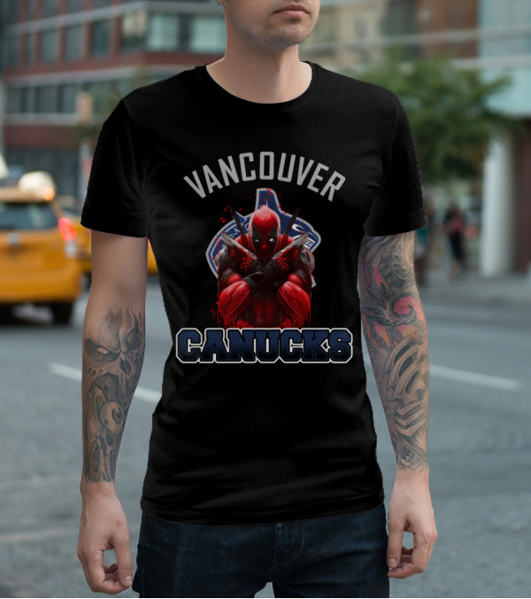 Vancouver Canucks Deadpool Crossover Fans Combo T-Shirt