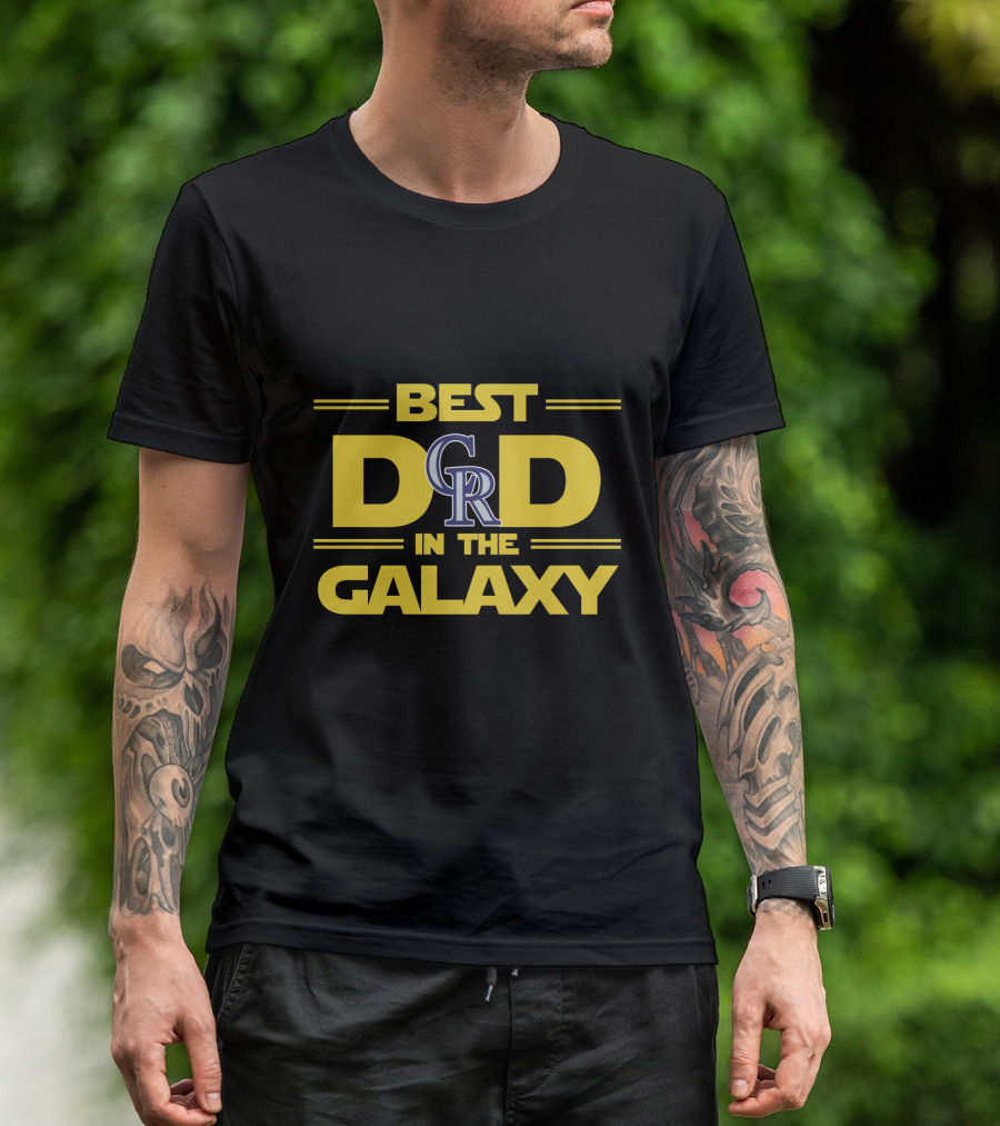 Best Dad In The Galaxy Colorado Rockies CR T-Shirt