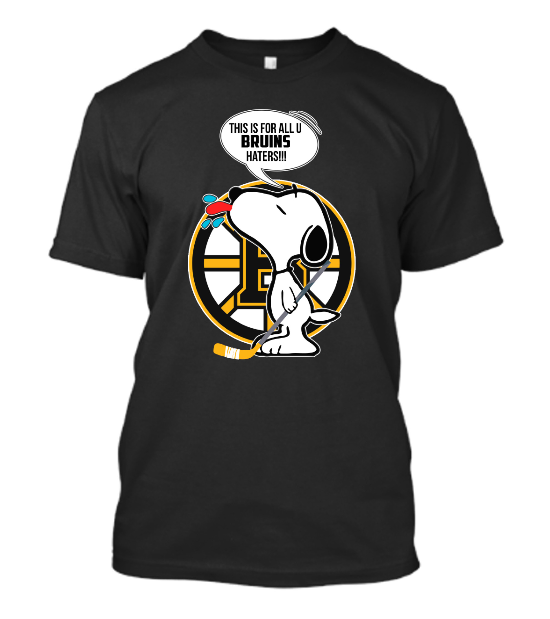 Snoopy Boston Bruins Haters Message With Hockey Stick T-Shirt