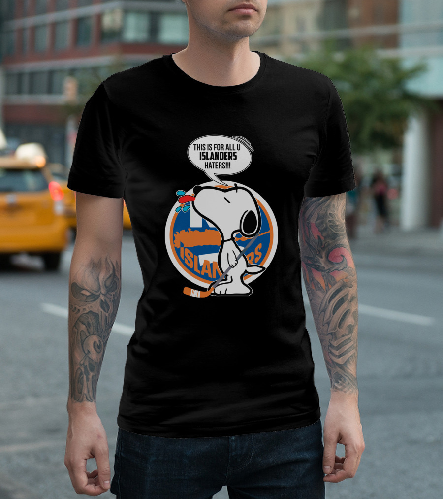 Snoopy Islanders Haters Cartoon with New York Islanders Hockey T-Shirt