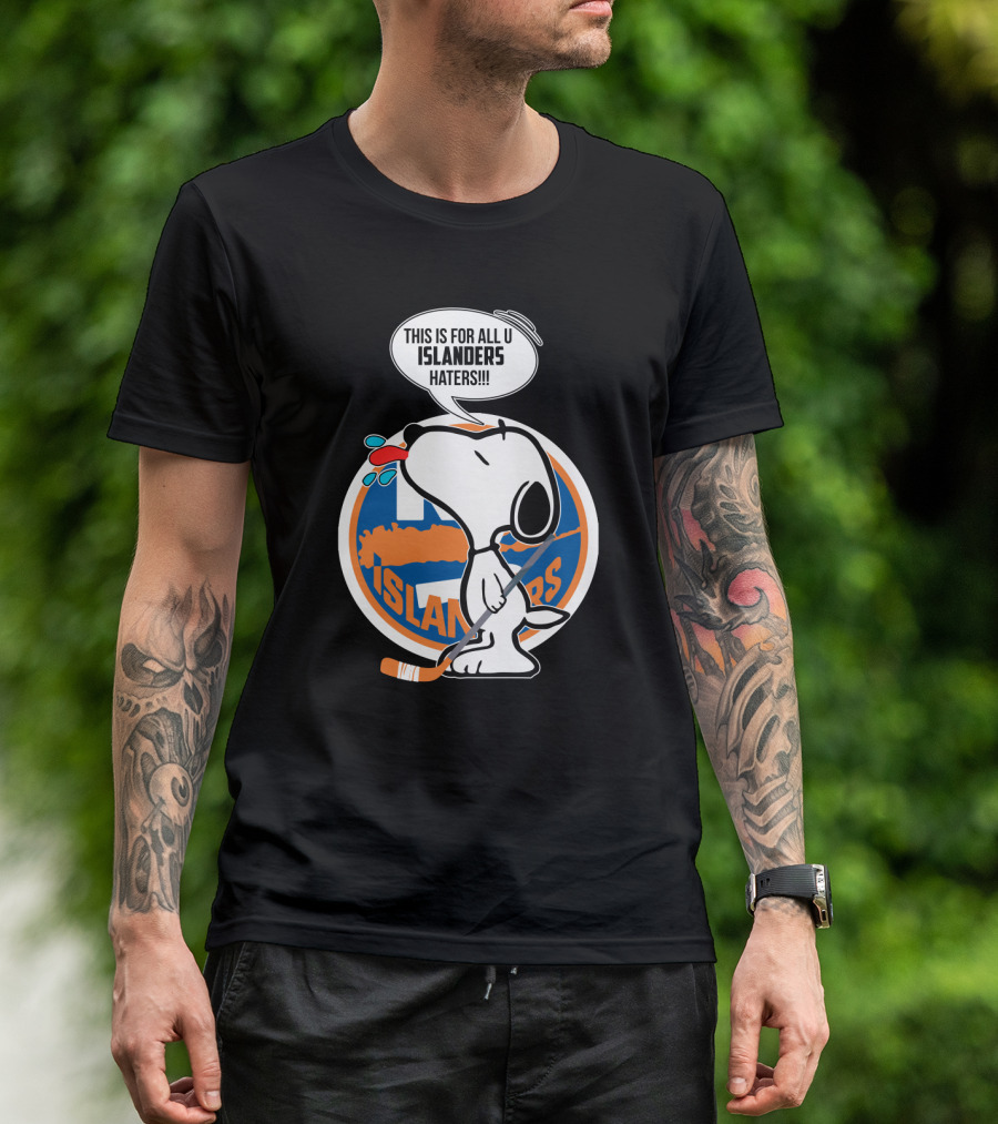 Snoopy Islanders Haters Cartoon With New York Islanders Hockey T-Shirt