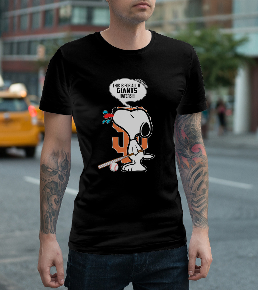 Snoopy San Francisco Giants Haters Baseball T-Shirt