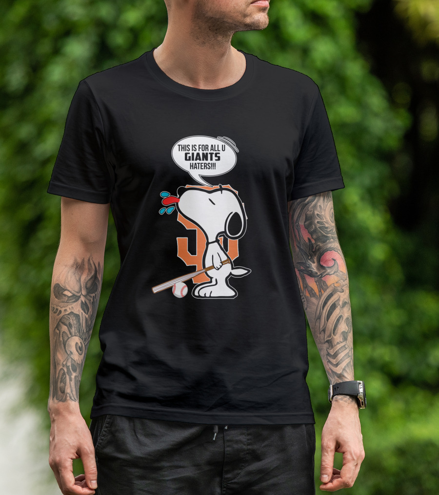Snoopy San Francisco Giants Haters Baseball T-Shirt