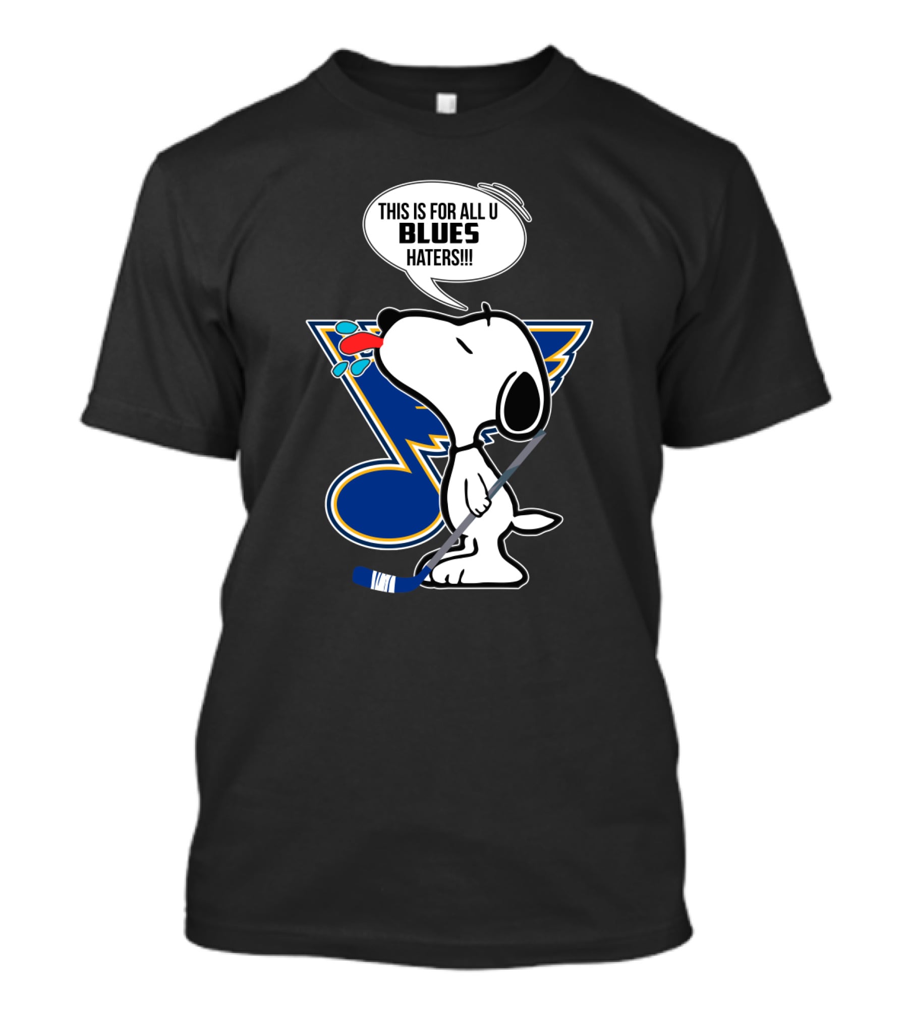 Snoopy Blues Hockey Fans For All U Haters T-Shirt