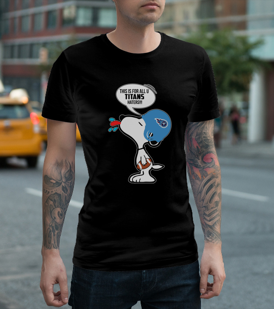 Snoopy Titans Haters Football Speech Bubble Helmet T-Shirt
