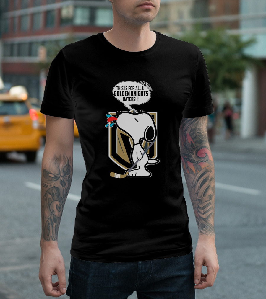 Snoopy and Vegas Golden Knights Haters Funny Hockey Theme with Iconic Character and Team T-Shirt