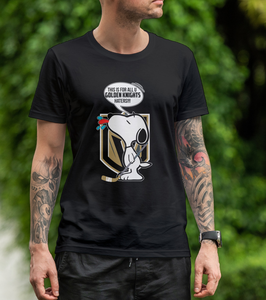 Snoopy And Vegas Golden Knights Haters Funny Hockey Theme With Iconic Character And Team T-Shirt