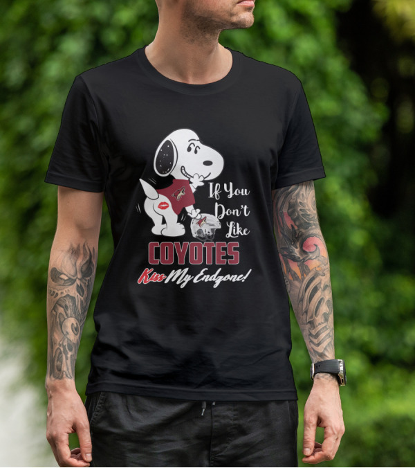 If You Don't Like Arizona Coyotes Kiss My Endzone Snoopy Football T-Shirt