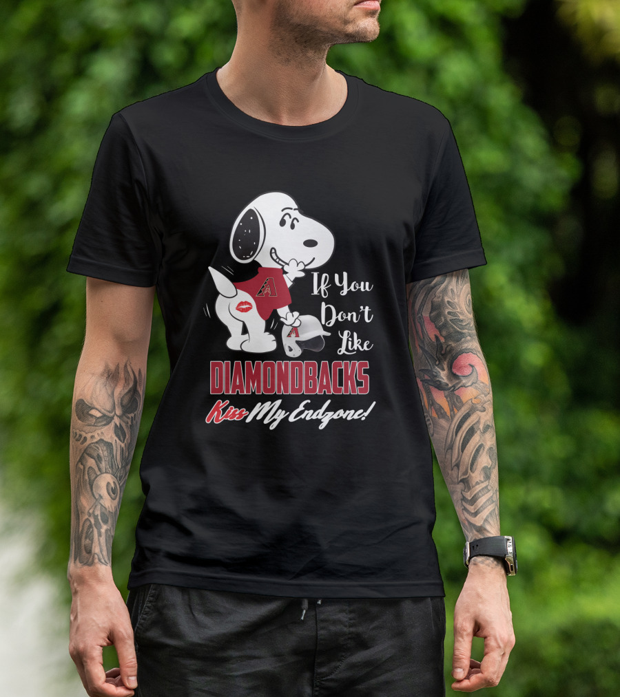 Snoopy If You Don't Like Diamondbacks Kiss My Endzone T-Shirt