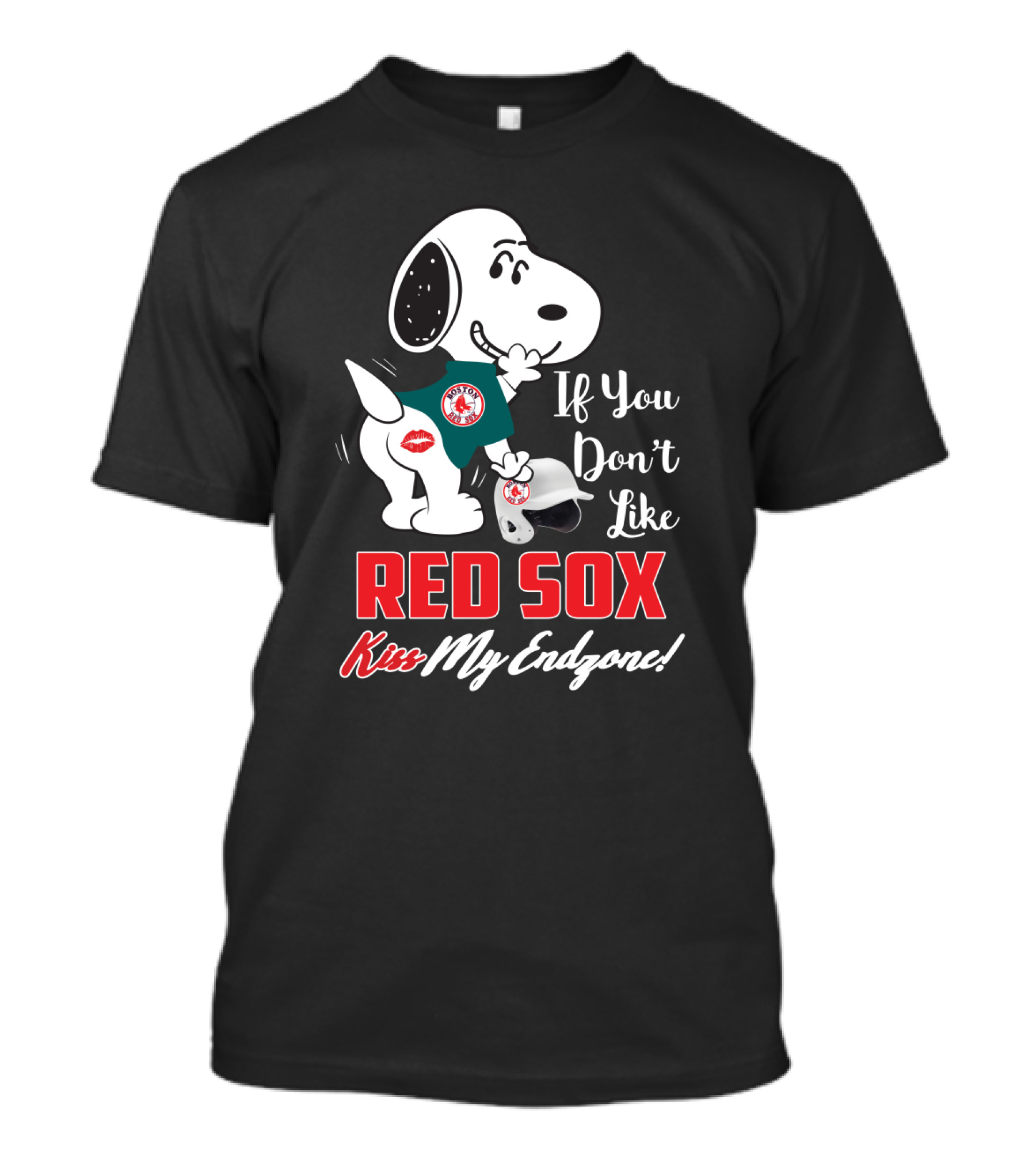 Snoopy If You Don't Like Boston Red Sox Kiss My Endzone T-Shirt