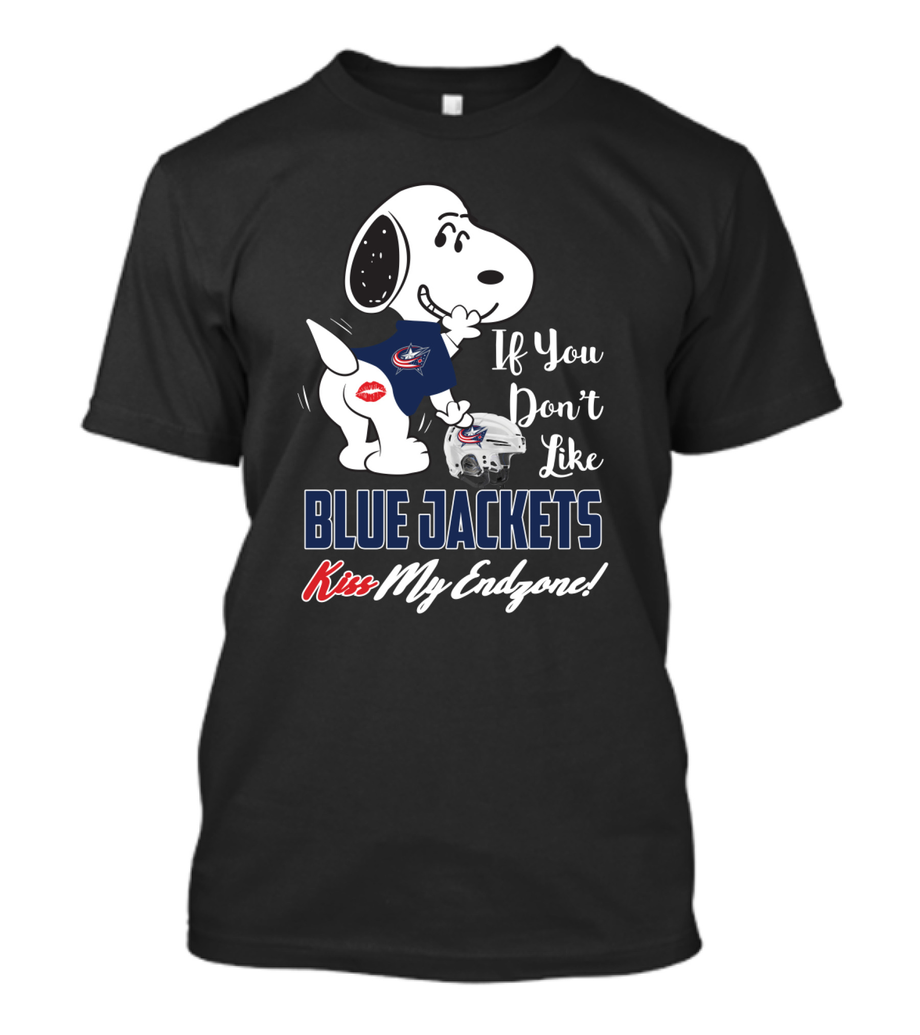 Snoopy If You Don't Like Columbus Blue Jackets Kiss My Endzone T-Shirt