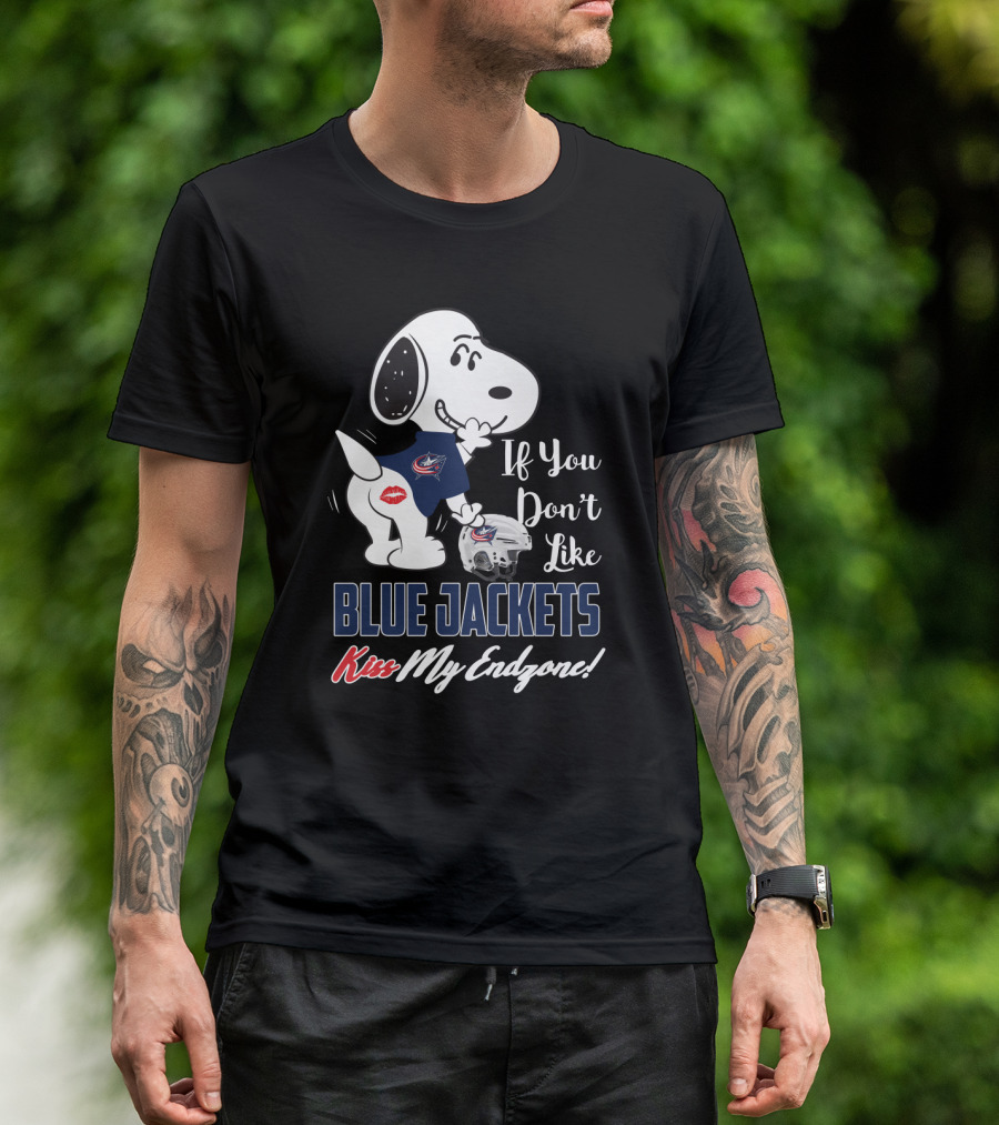 Snoopy If You Don't Like Columbus Blue Jackets Kiss My Endzone T-Shirt