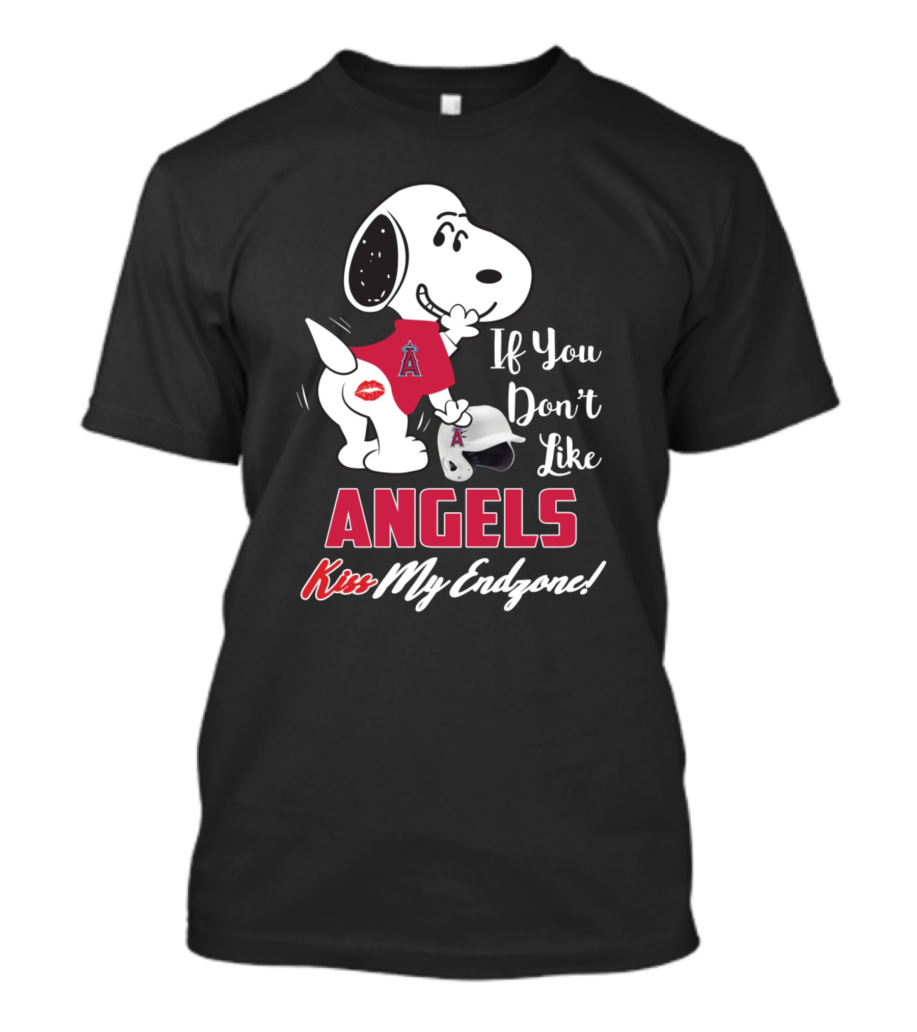 If You Don't Like Angels Snoopy Kiss My Endzone Los Angeles Angels T-Shirt
