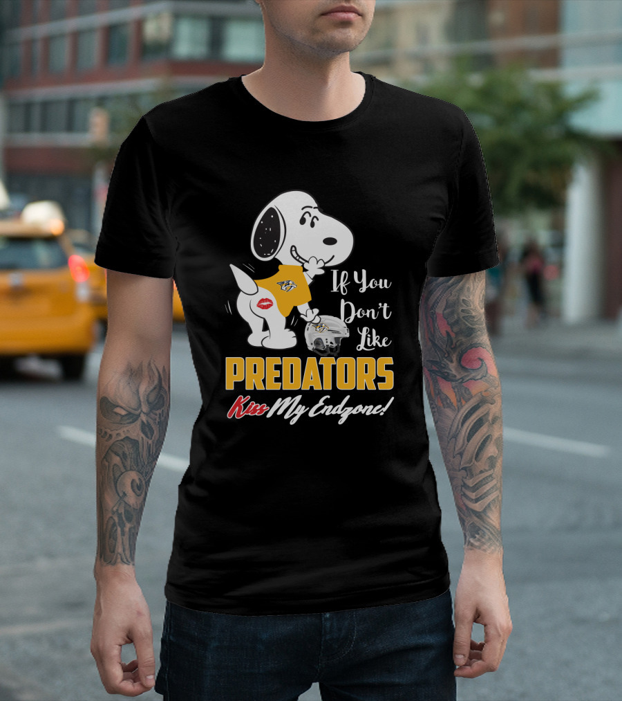 Snoopy Nashville Predators If You Don't Like Predators Kiss My Endzone T-Shirt