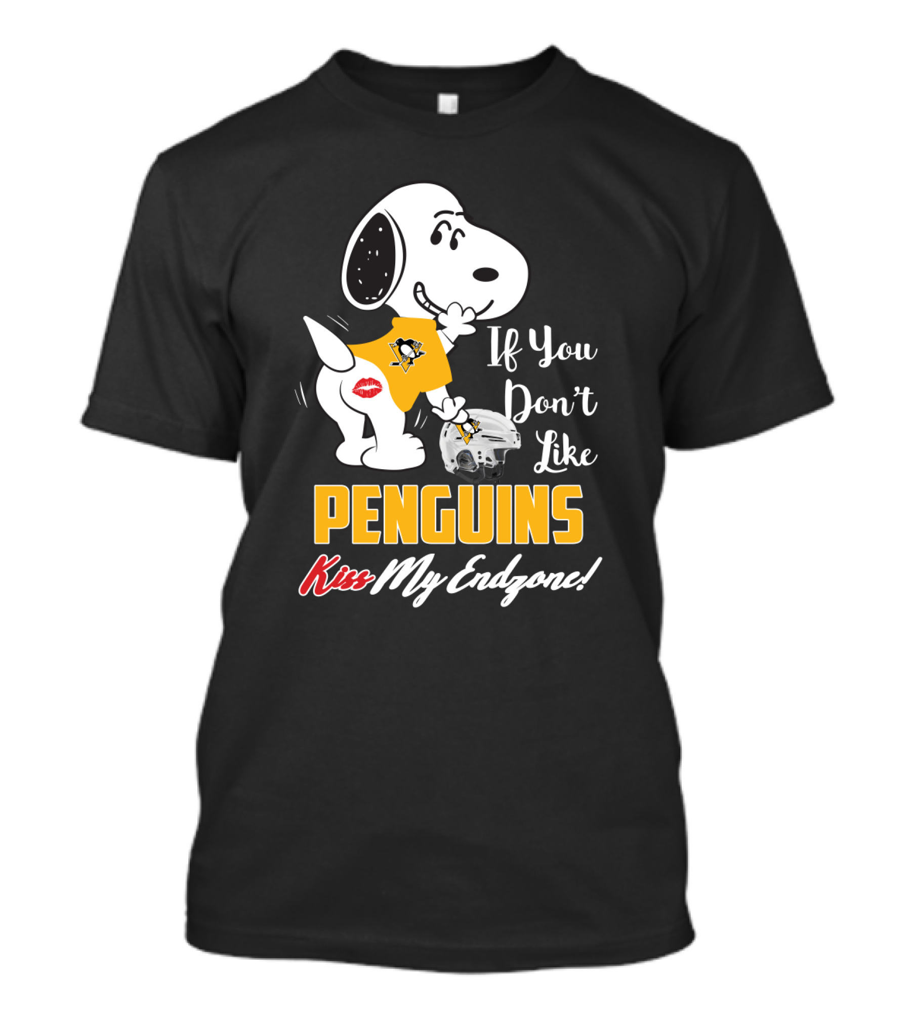 If You Don't Like Penguins Kiss My Endzone Snoopy Pittsburgh Penguins T-Shirt