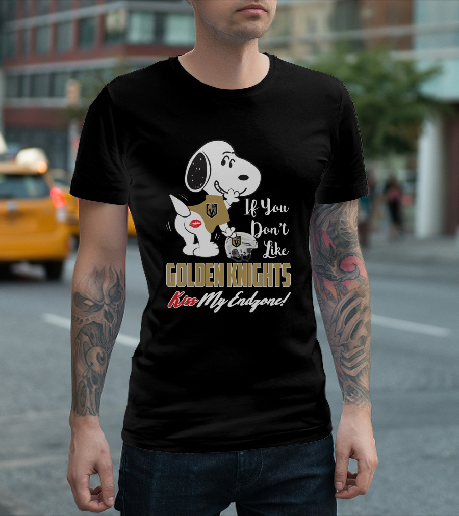 Snoopy If You Don't Like Golden Knights Kiss My Endzone T-Shirt
