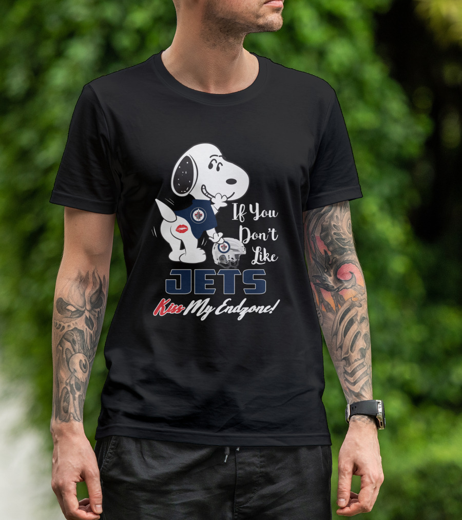 Snoopy Winnipeg Jets If You Don't Like Jets Kiss My Endzone T-Shirt