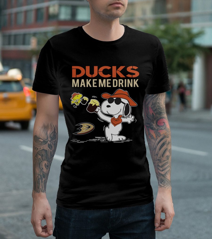 Ducks Make Me Drink Snoopy Anaheim Ducks Fans T-Shirt