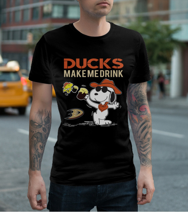 Ducks Make Me Drink Snoopy Anaheim Ducks Fans T-Shirt