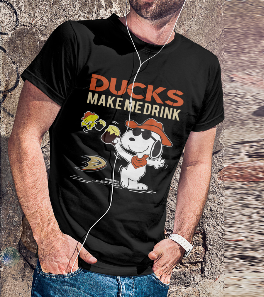 Ducks Make Me Drink Snoopy Anaheim Ducks Fans T-Shirt