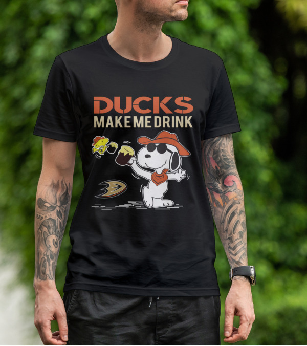 Ducks Make Me Drink Snoopy Anaheim Ducks Fans T-Shirt