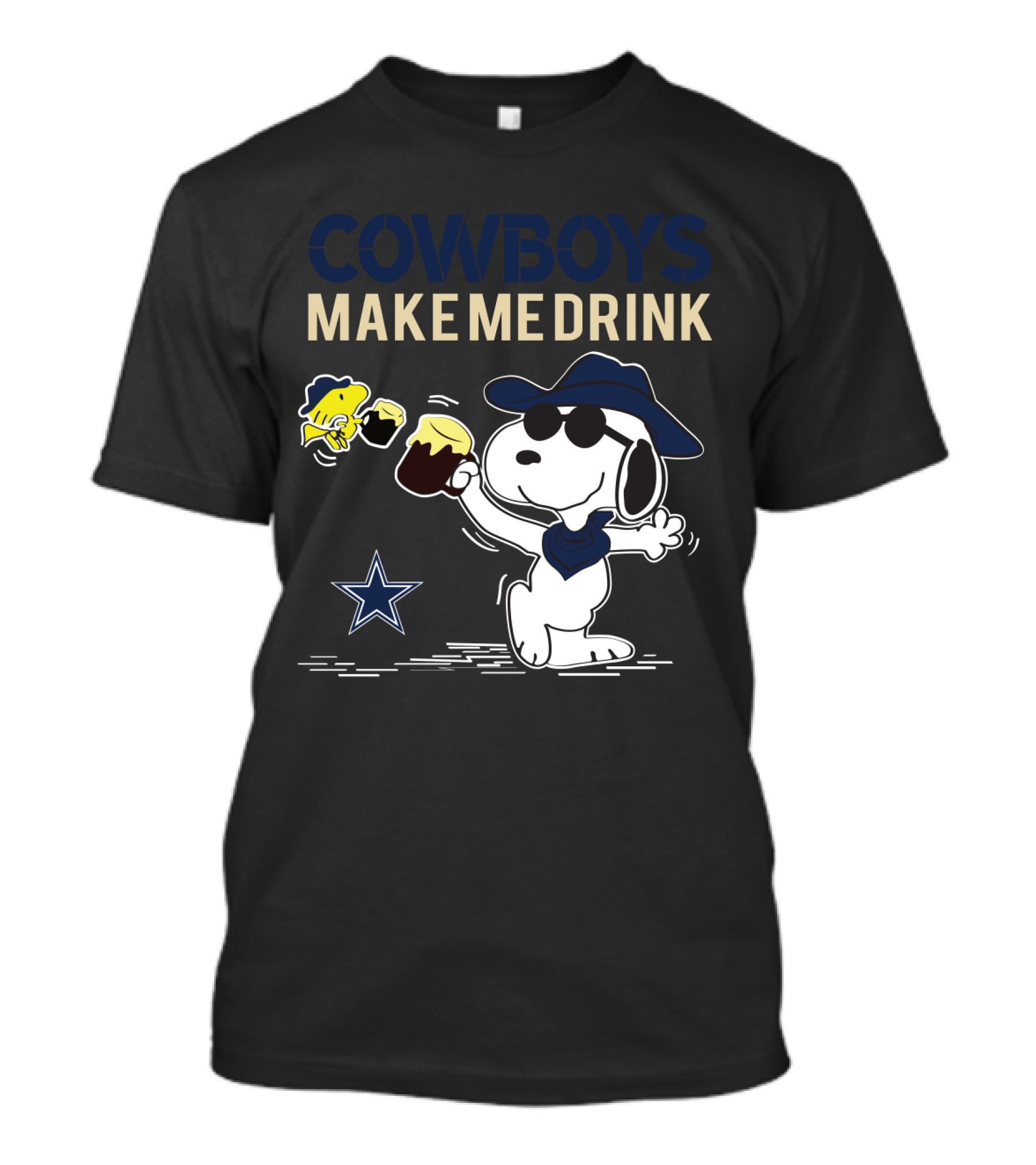 Cowboys Make Me Drink Snoopy Dallas Fans T-Shirt