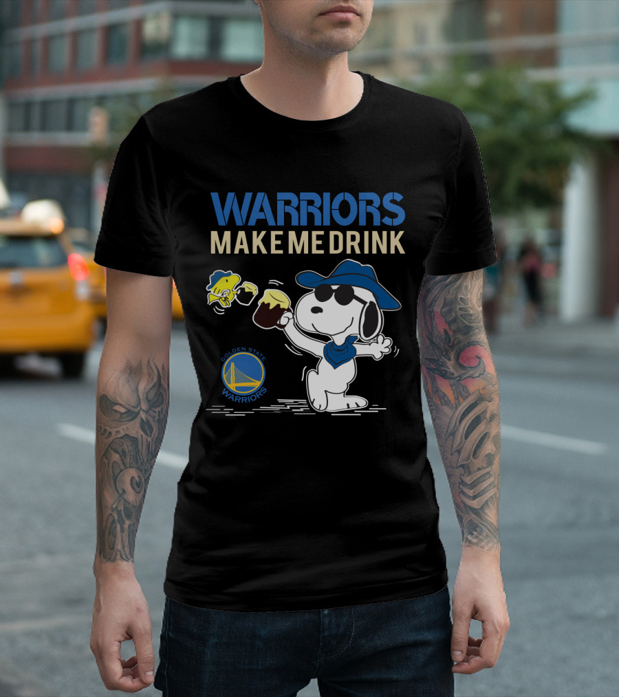Warriors Make Me Drink Golden State Warriors Snoopy T-Shirt
