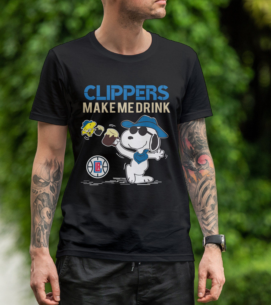 Clippers Make Me Drink Snoopy La Clippers Fan Celebration T-Shirt