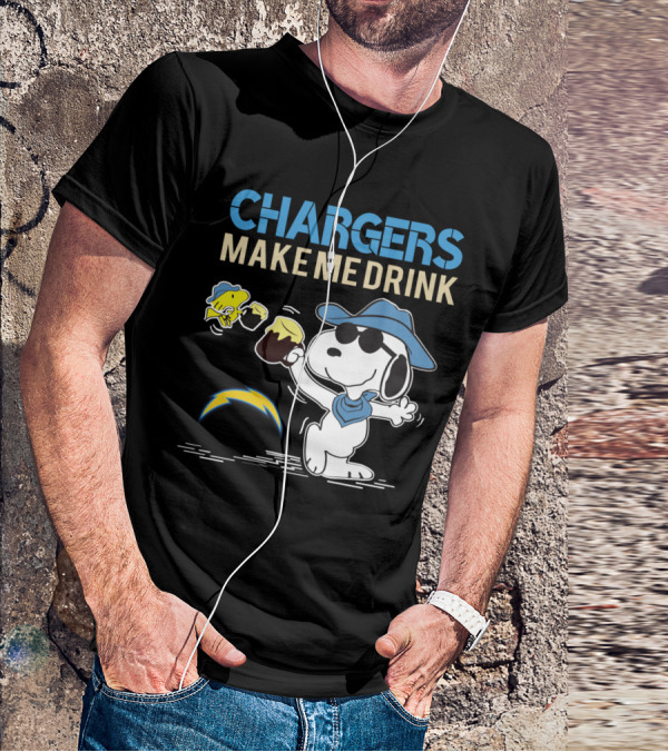 Chargers Make Me Drink Snoopy Los Angeles Fans T-Shirt