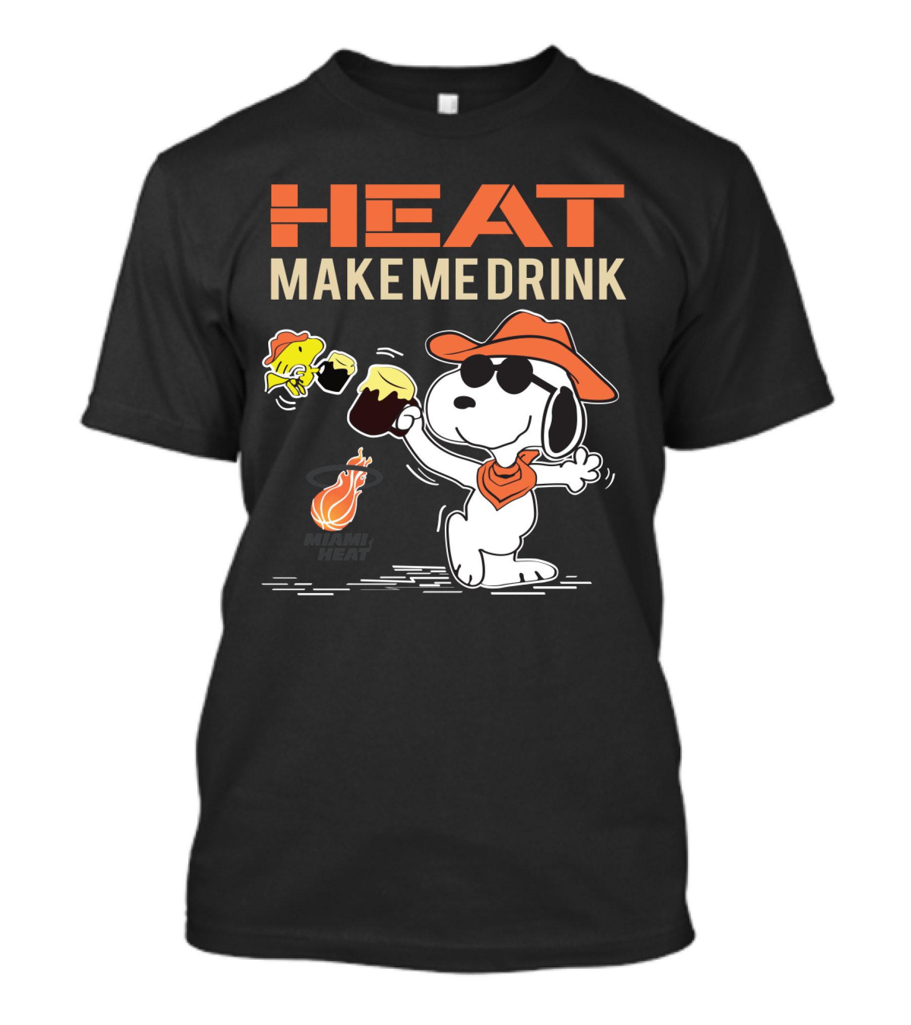 Heat Make Me Drink Miami Heat Snoopy Fan T-Shirt