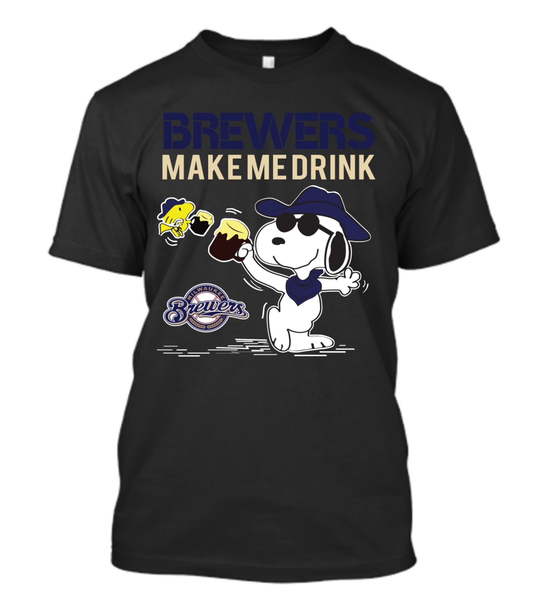 Brewers Make Me Drink Snoopy Milwaukee Brewers T-Shirt
