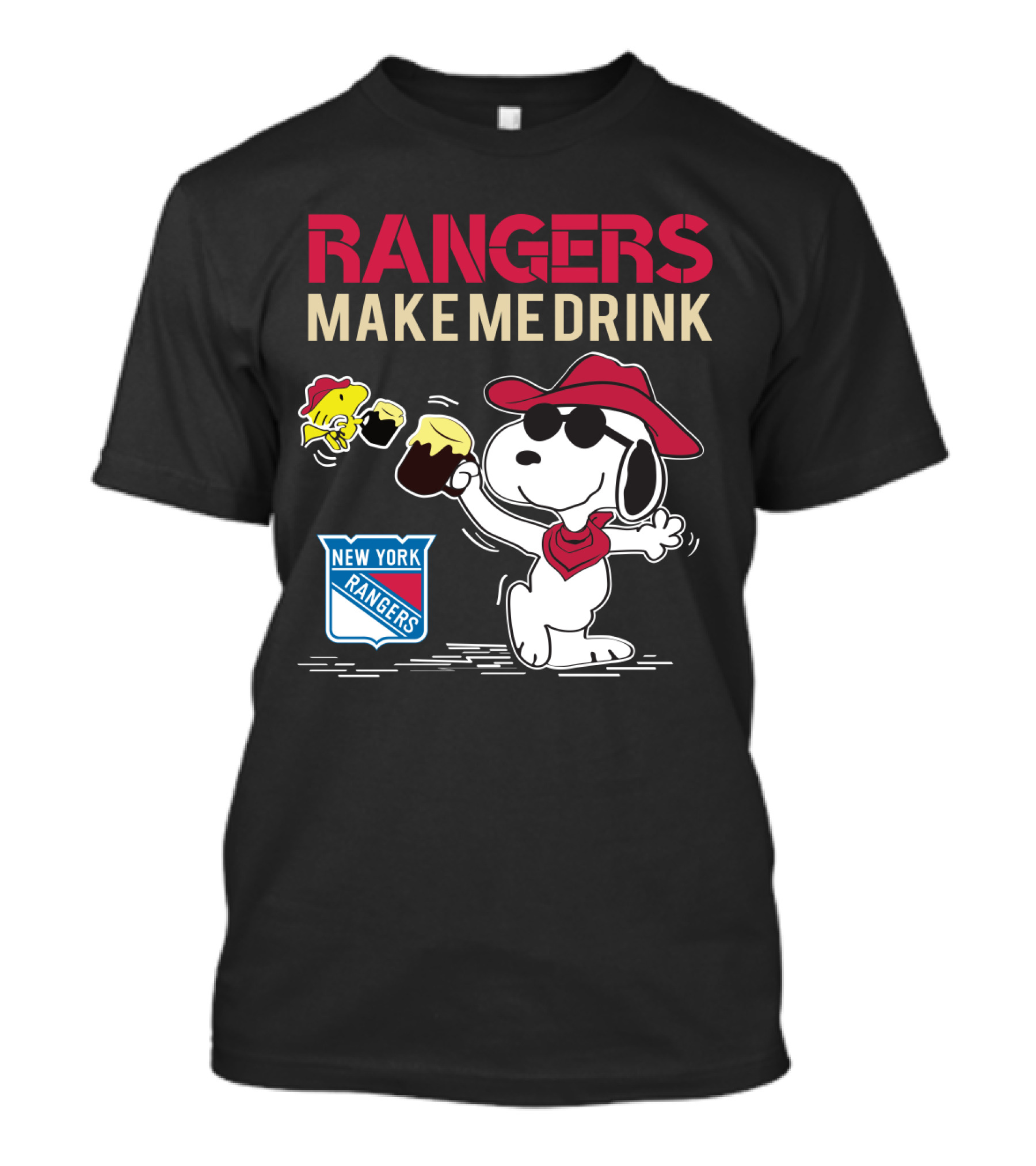 Rangers Make Me Drink Snoopy Celebrates New York Rangers Fans T-Shirt