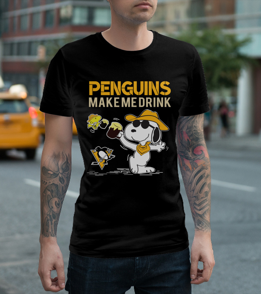 Penguins Make Me Drink Snoopy Pittsburgh Fans T-Shirt