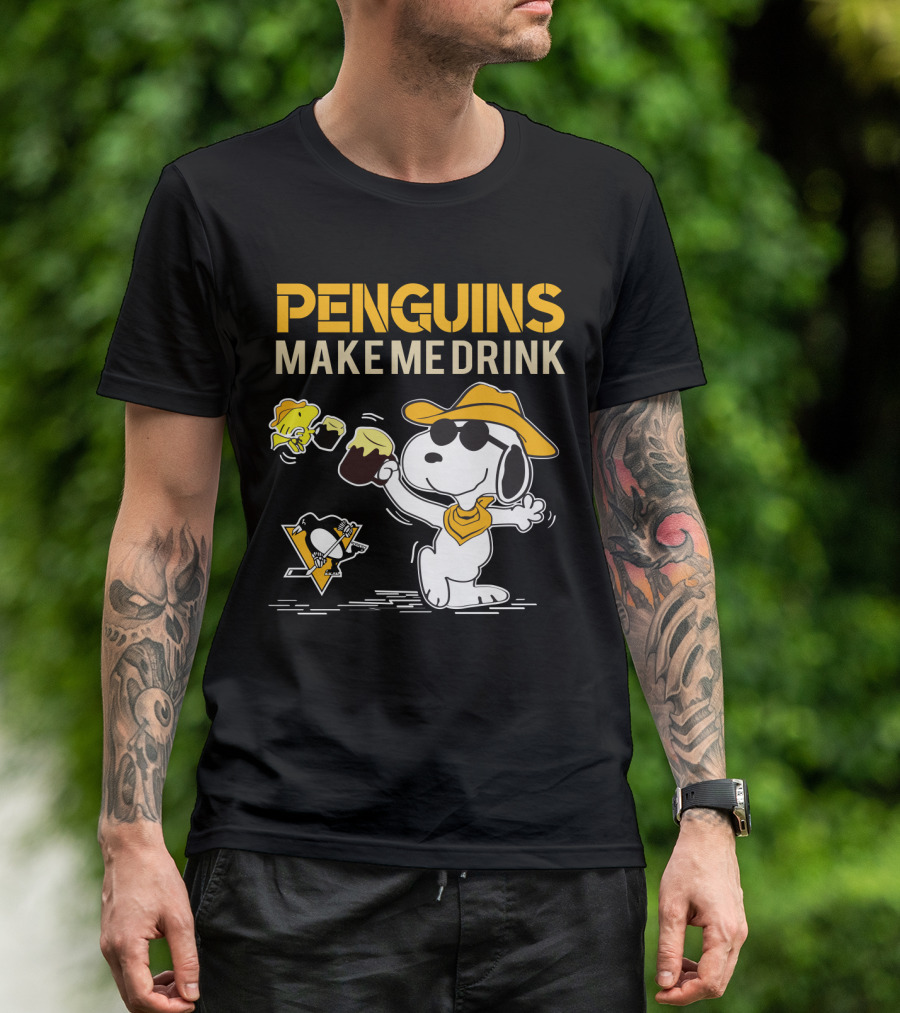 Penguins Make Me Drink Snoopy Pittsburgh Fans T-Shirt