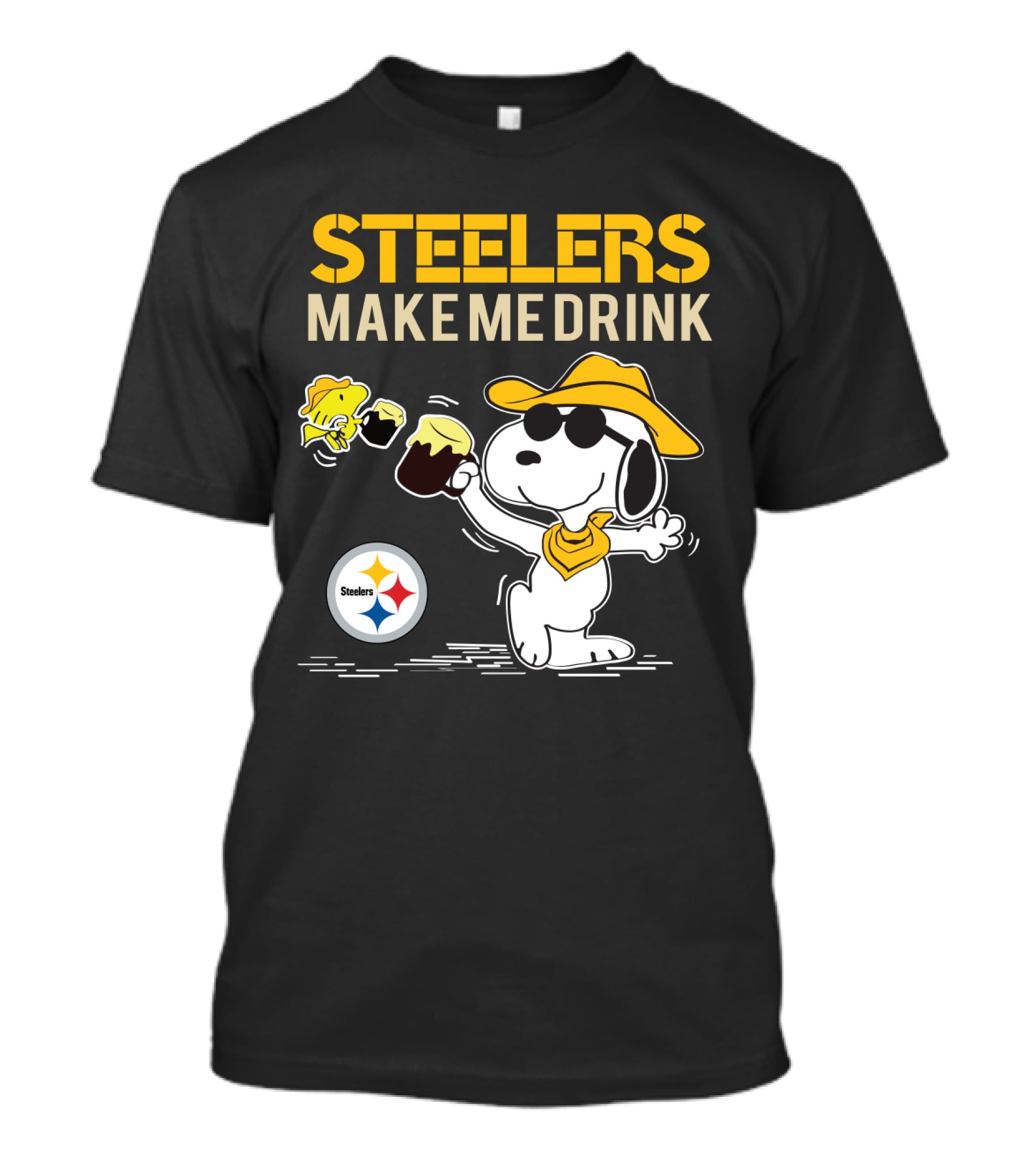 Steelers Make Me Drink Snoopy Pittsburgh Steelers Fans T-Shirt