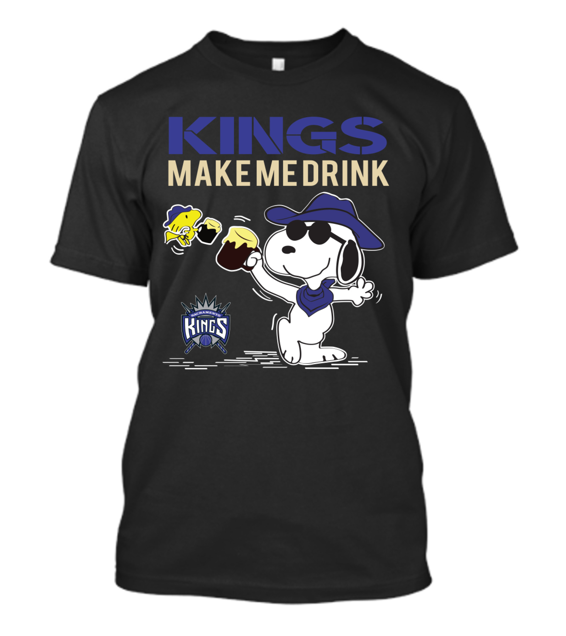 Kings Make Me Drink Snoopy Sacramento Kings Fans T-Shirt